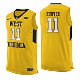 West Virginia Mountaineers 11 D'Angelo Hunter Yellow College Basketball Jersey Dzhi,baseball caps,new era cap wholesale,wholesale hats